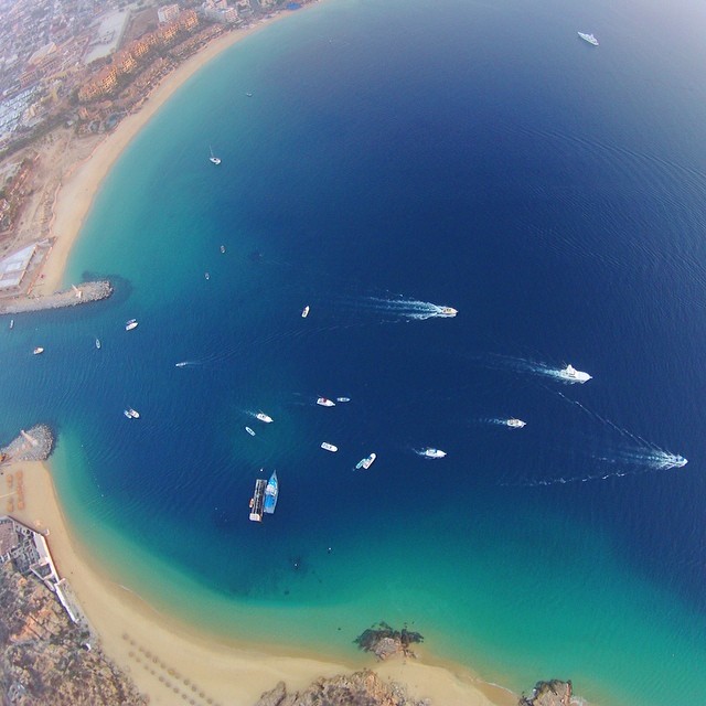 Aerial view over Cabo San Lucas, Mexico