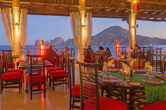Dining in the evening at 12 Tribes at Casa Dorada Los Cabos, Resort & Spa