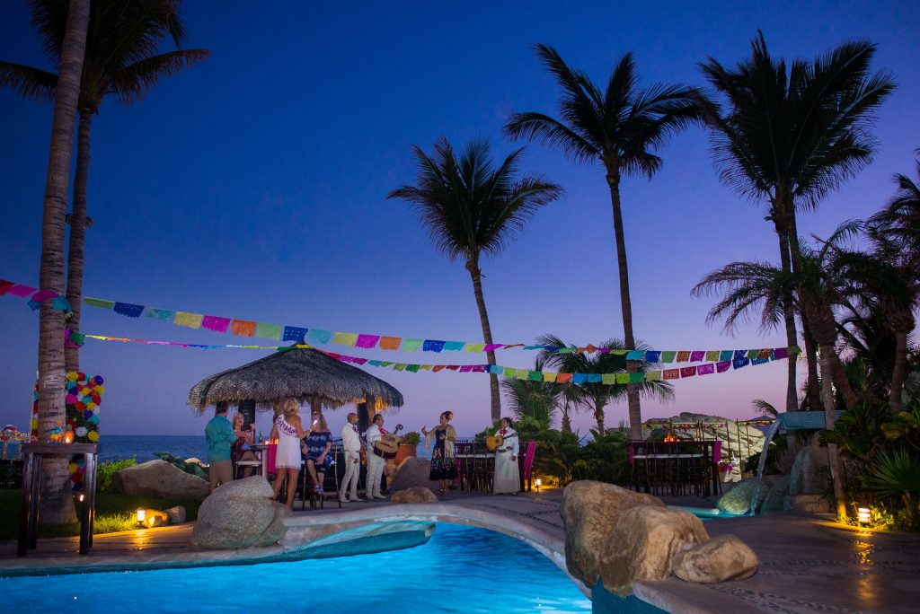 Luxury birthday party at private Los Cabos Mexico vacation rental Villa las Rocas