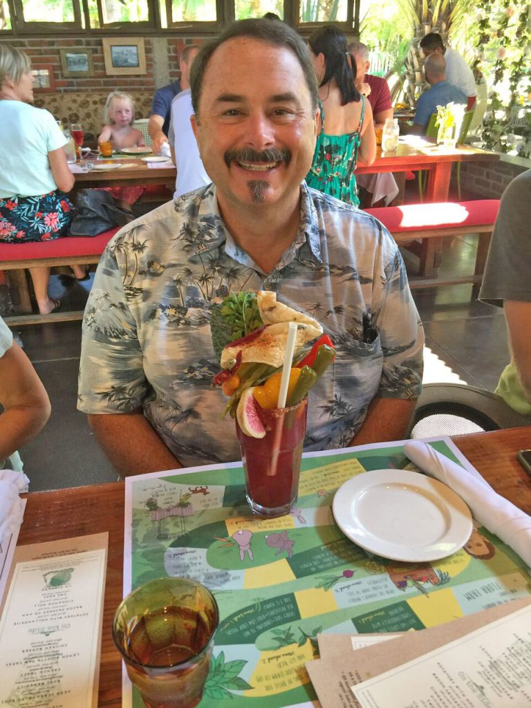 Bloody Mary at Flora Farms in Los Cabos Mexico