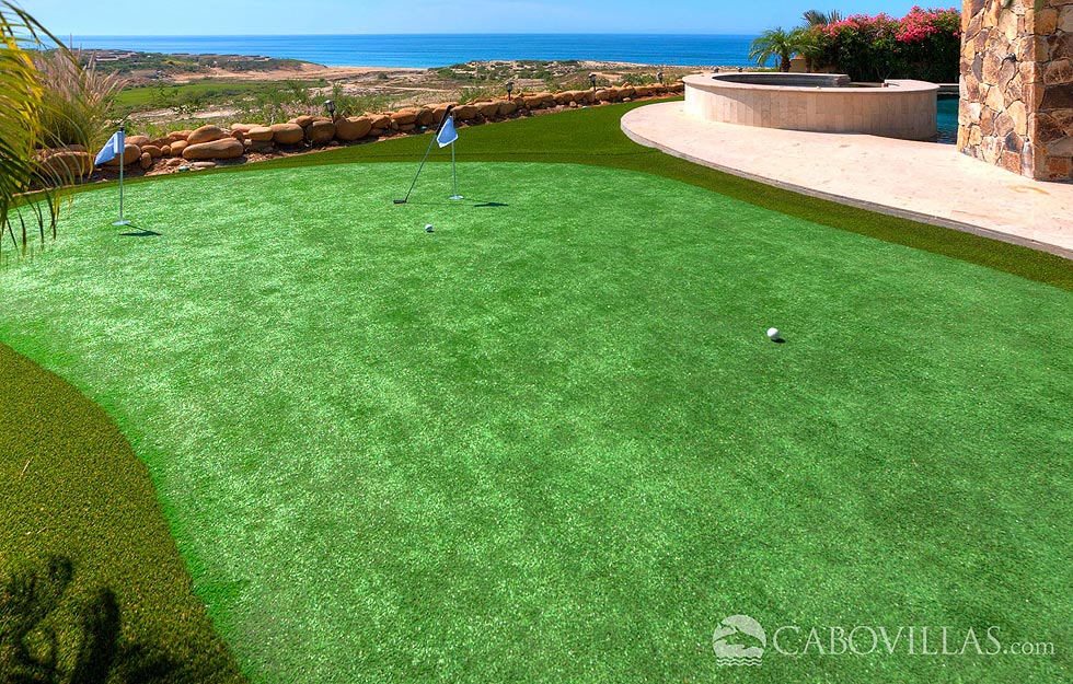 This vacation rental comes with its own putting green in Los Cabos