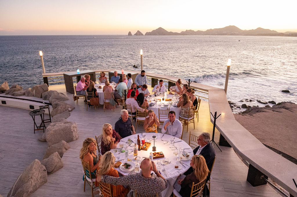 Gourmet ocean view dining in Cabo San Lucas at Sunset Monalisa