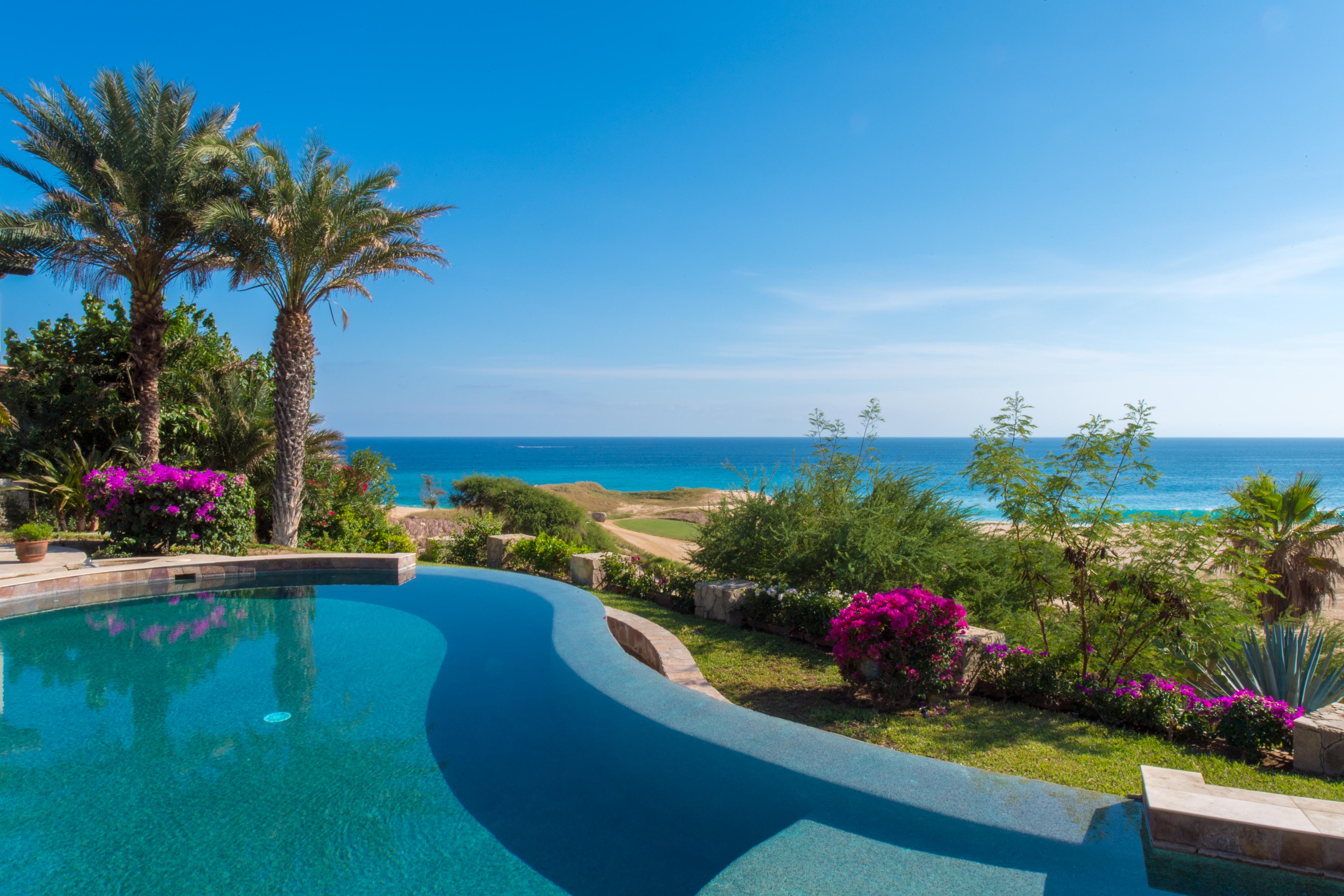 Luxury vacation rental in Los Cabos Mexico at Villa Cortez overlooking the Cabo del Sol Golf Course and Sea of Cortez