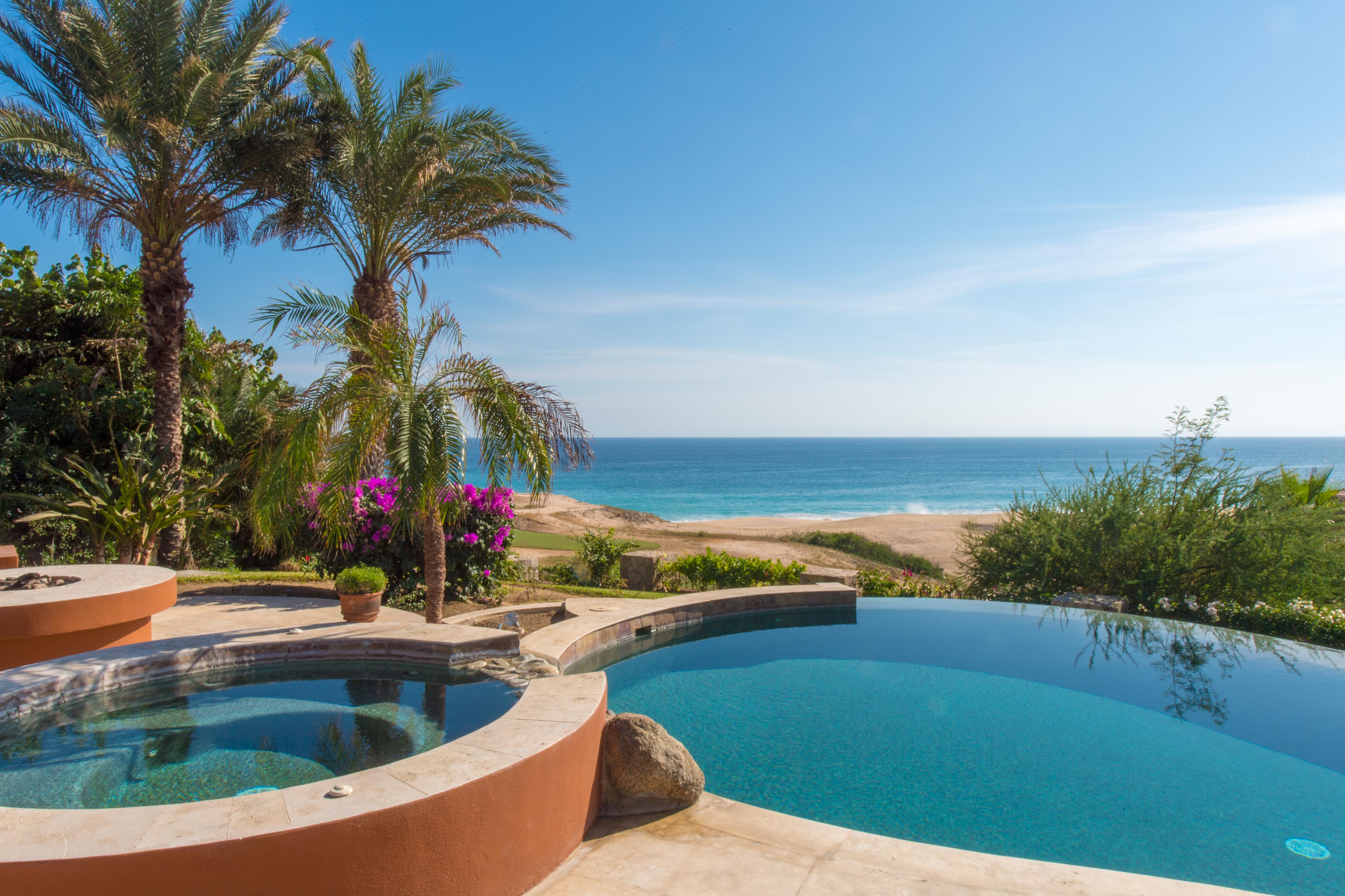 Luxury vacation rental in Los Cabos Mexico at Villa Cortez overlooking the Cabo del Sol Golf Course and Sea of Cortez