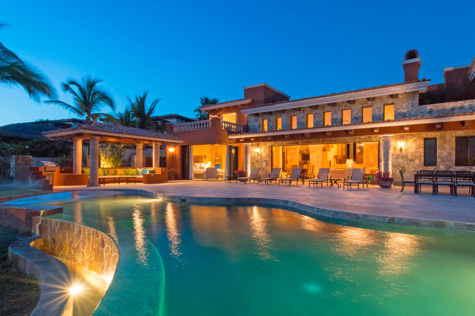 Luxury vacation rental in Los Cabos Mexico at Villa Cortez overlooking the Cabo del Sol Golf Course and Sea of Cortez