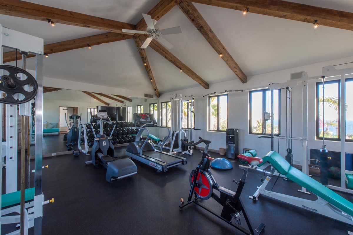 Full gym at Luxury vacation rental Villa Turquesa in Cabo San Lucas Mexico